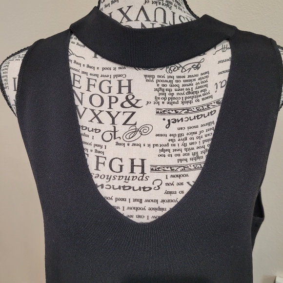 Milly Womens Size Lg. LBD Little Black Dress. Deep Front and Back V. - Picture 3 of 10